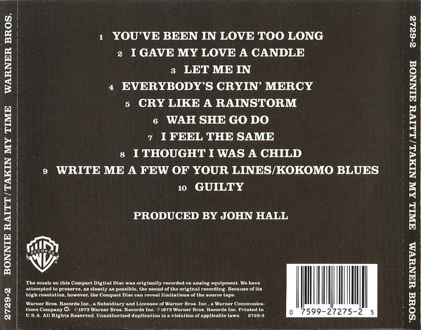 Bonnie Raitt : Takin' My Time (CD, Album)