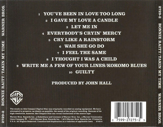 Bonnie Raitt : Takin' My Time (CD, Album)