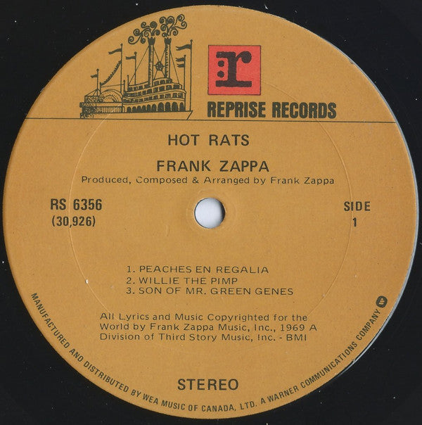 Frank Zappa : Hot Rats (LP, Album, RE)