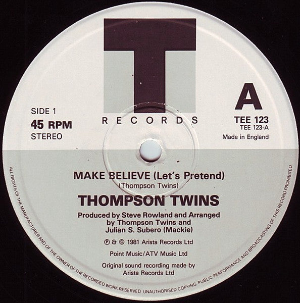 Thompson Twins : Make Believe (Lets Pretend) (12")