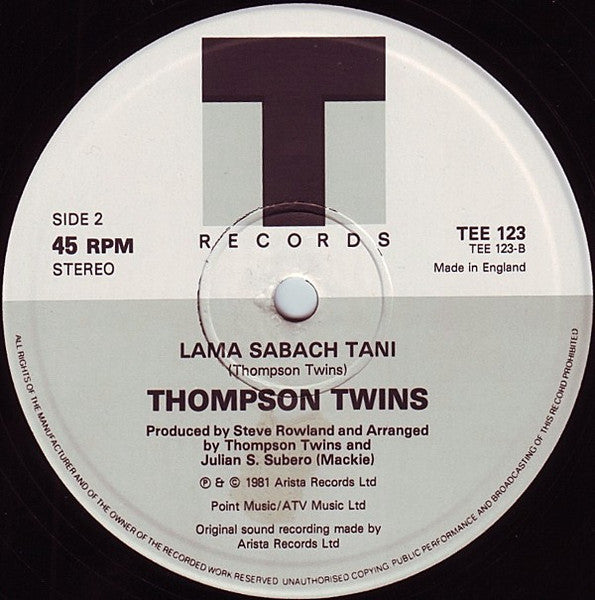 Thompson Twins : Make Believe (Lets Pretend) (12")