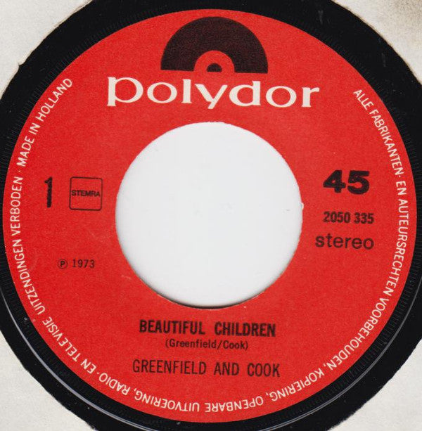Greenfield & Cook : Beautiful Children / Only Lies / Don't Turn Me Loose (7", Maxi)