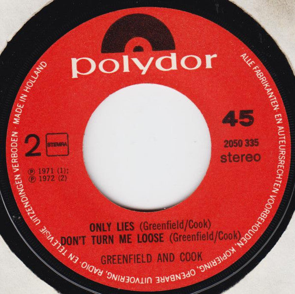 Greenfield & Cook : Beautiful Children / Only Lies / Don't Turn Me Loose (7", Maxi)