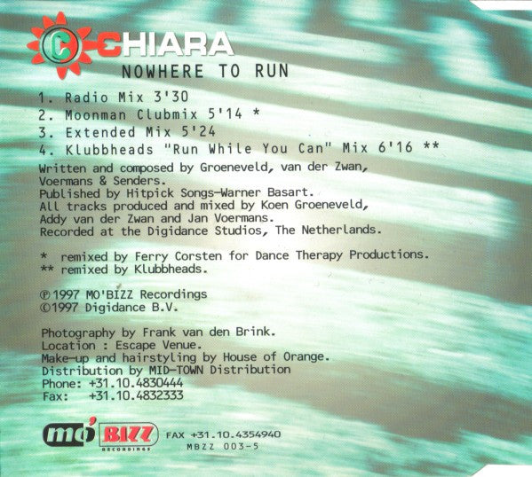 Chiara : Nowhere To Run (CD, Maxi)