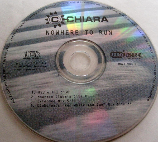Chiara : Nowhere To Run (CD, Maxi)