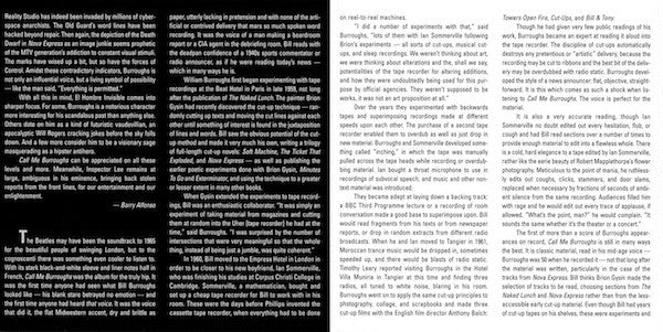 William S. Burroughs : Call Me Burroughs (CD, Album, Mono, RE, RM)