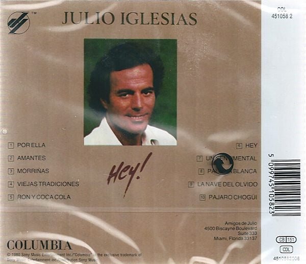 Julio Iglesias : Hey! (CD, Album, RE)