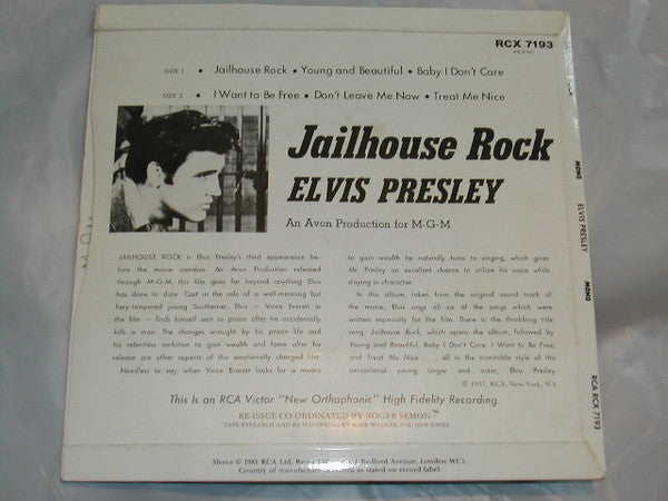 Elvis Presley : Jailhouse Rock (7", Album, EP, RE, RM)