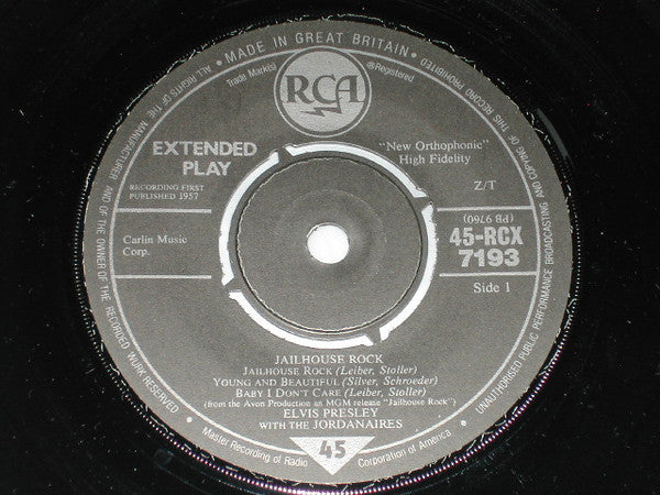 Elvis Presley : Jailhouse Rock (7", Album, EP, RE, RM)