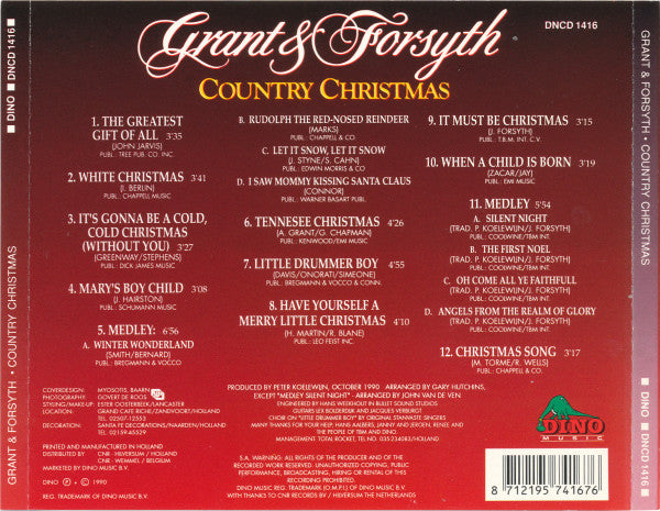 Grant & Forsyth : Country Christmas (CD, Album, RE)