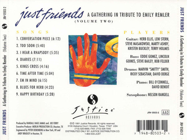 Various : Just Friends: A Gathering In Tribute To Emily Remler, Volume Two (CD)