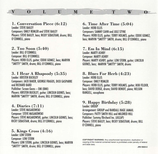 Various : Just Friends: A Gathering In Tribute To Emily Remler, Volume Two (CD)