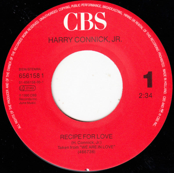 Harry Connick, Jr. : Recipe For Love (7", Single)