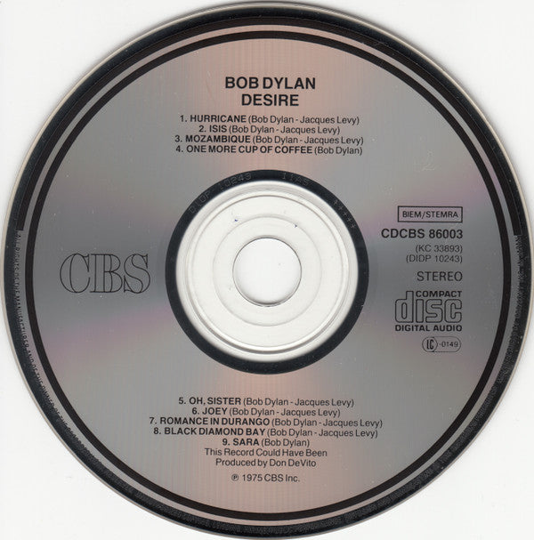Bob Dylan : Desire (CD, Album, RE)