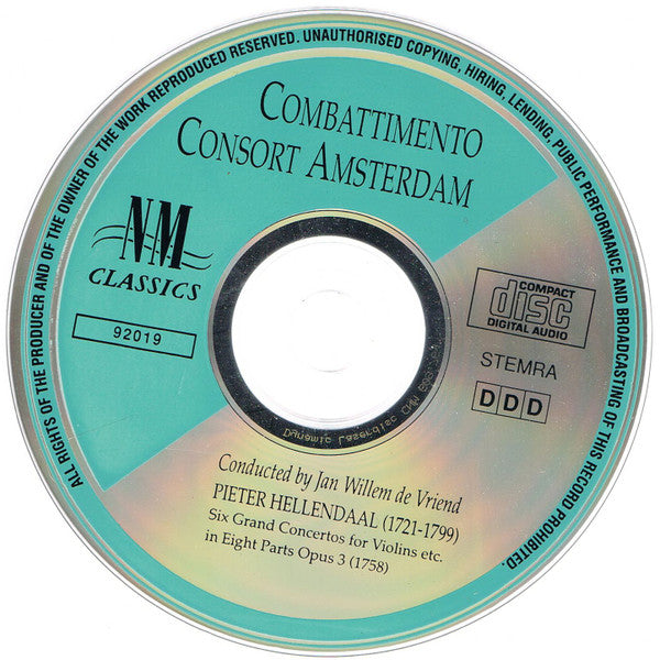 Combattimento Consort Amsterdam, Pieter Hellendaal : Six Grand Concertos For Violins Etc. In Eight Parts Opus 3 (CD, Album)