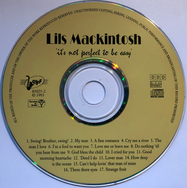Lils Mackintosh : It's Not Perfect To Be Easy (CD)