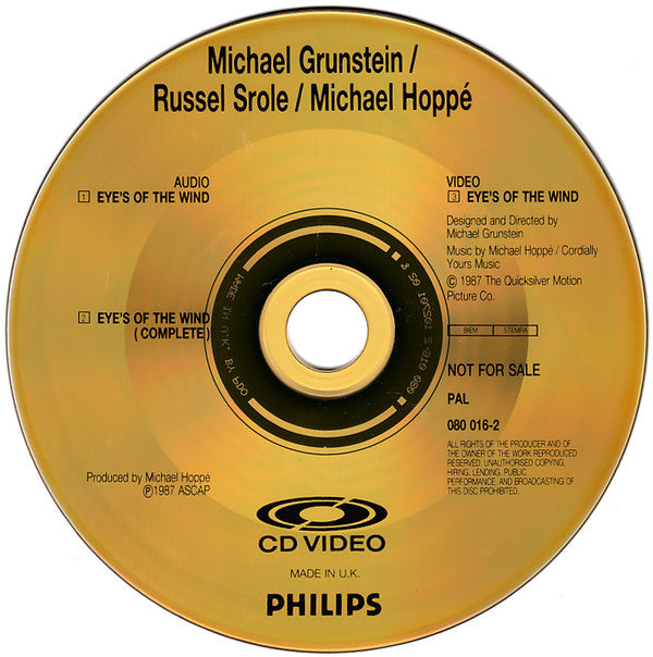 Michael Hoppé - Michael Grunstein - Russell Srole : Eyes Of The Wind (CDV, 5", Promo, PAL)