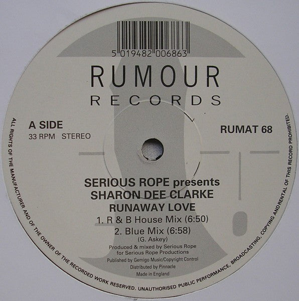 Serious Rope Presents Sharon Dee Clarke : Runaway Love (12")