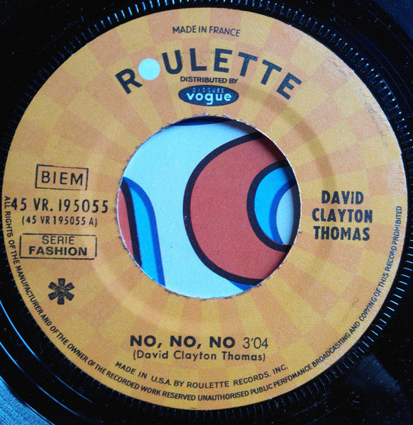 David Clayton-Thomas : No, No, No, / Monopoly  (7", Single)