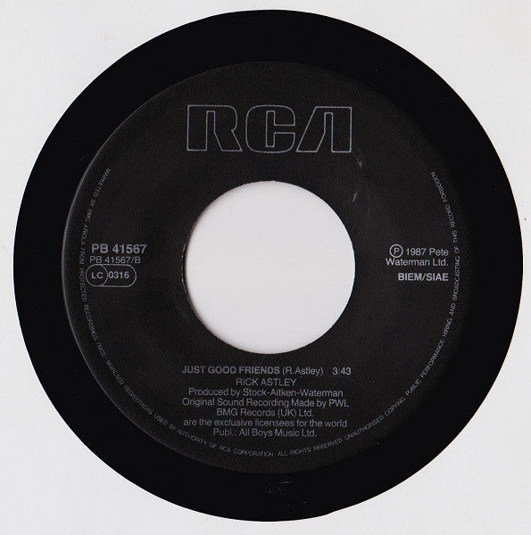 Rick Astley : Whenever You Need Somebody (7", Single)