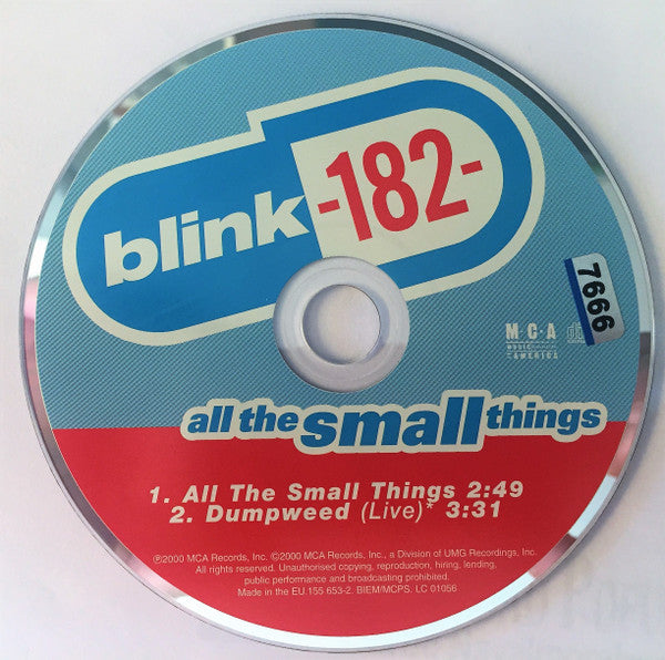 Blink-182 : All The Small Things (CD, Single, Car)