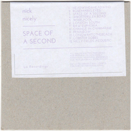 Nick Nicely : Space Of A Second (CD, Album, Promo)