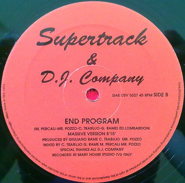Supertrack & DJ Company (2) : The Final Program (12")