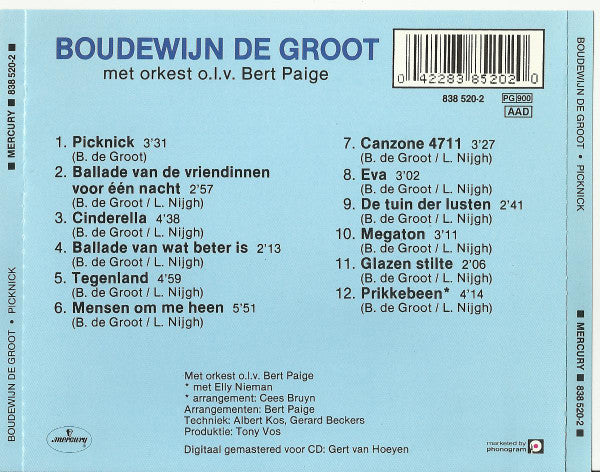 Boudewijn De Groot : Picknick (CD, Album, RE)