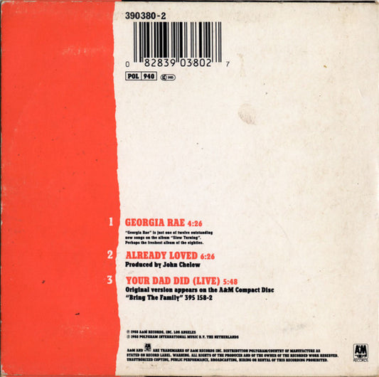 John Hiatt : Georgia Rae (CD, Single)