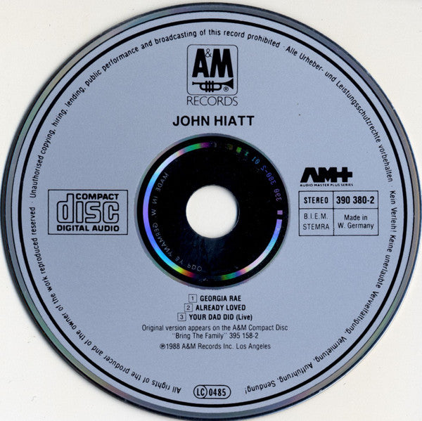 John Hiatt : Georgia Rae (CD, Single)