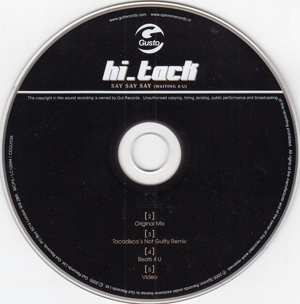 Hi_Tack : Say Say Say (Waiting 4 U) (CD, Single, Enh)