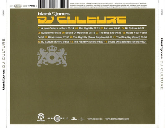 Blank & Jones : DJ Culture (CD, Album, P/Mixed)