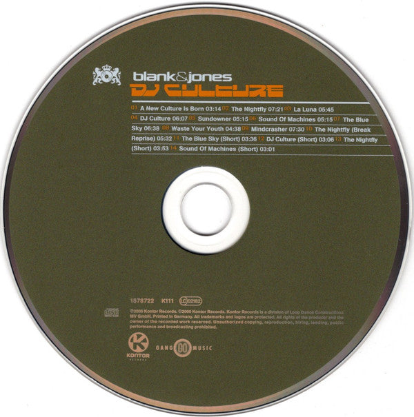 Blank & Jones : DJ Culture (CD, Album, P/Mixed)