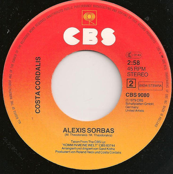 Costa Cordalis : Das Alte Lied Von Helena (7", Single)