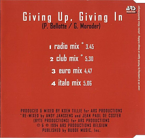 Rozlyne Clarke : Giving Up, Giving In (CD, Maxi)