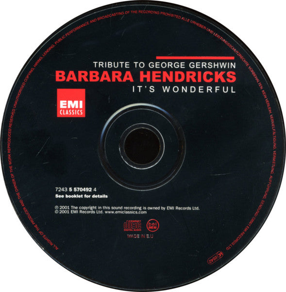 Barbara Hendricks : Tribute To George Gershwin - It's Wonderful (CD, Album)