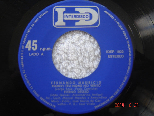 Fernando Maurício : Escrevi Teu Nome No Vento (7", EP)