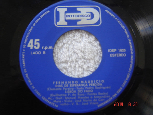Fernando Maurício : Escrevi Teu Nome No Vento (7", EP)