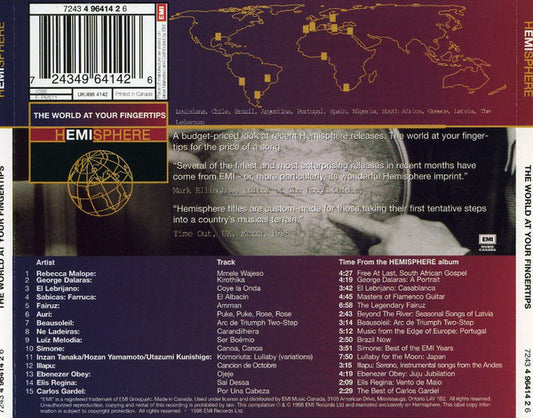 Various : The World At Your Fingertips (Hemisphere Sampler Volume 3) (CD, Comp)