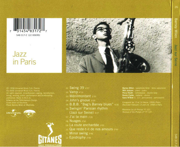 Barney Wilen : Jazz Sur Seine (CD, Album, RE, RM)