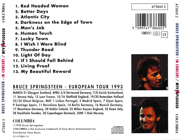 Bruce Springsteen : In Concert / MTV Plugged (CD, Album, Ltd)