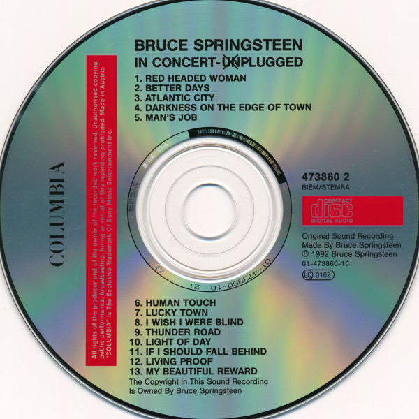 Bruce Springsteen : In Concert / MTV Plugged (CD, Album, Ltd)