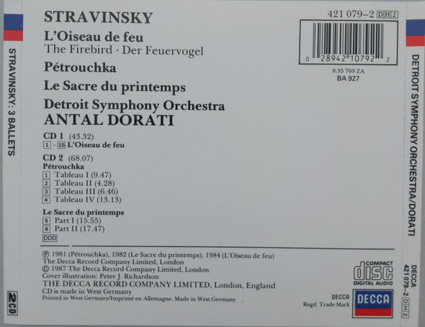 Antal Dorati, Igor Stravinsky : 3 Ballets (2xCD, Comp)