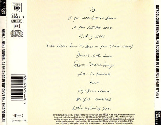 Terence Trent D'Arby : Introducing The Hardline According To Terence Trent D'Arby (CD, Album)