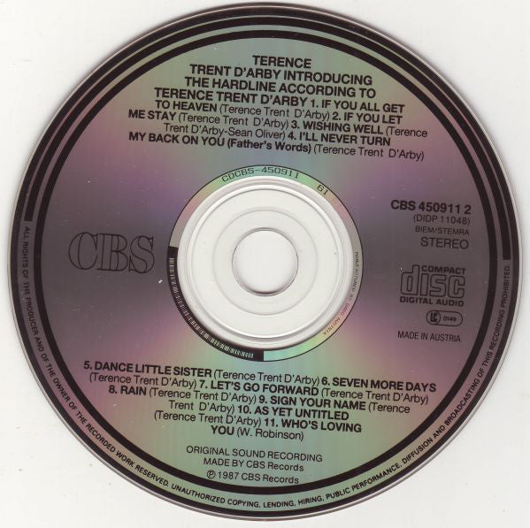 Terence Trent D'Arby : Introducing The Hardline According To Terence Trent D'Arby (CD, Album)