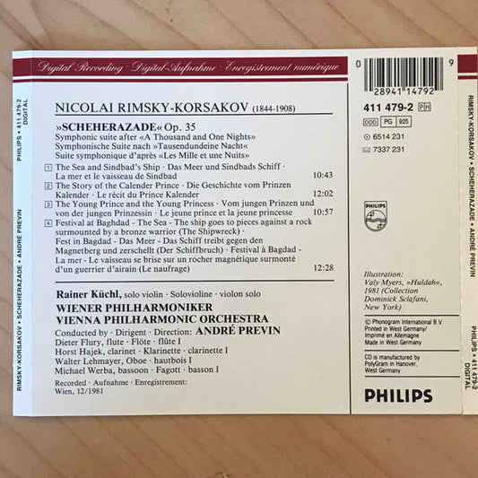 Nikolai Rimsky-Korsakov - Rainer Küchl And Wiener Philharmoniker Conducted By André Previn : Scheherazade Op. 35 (CD, Album)