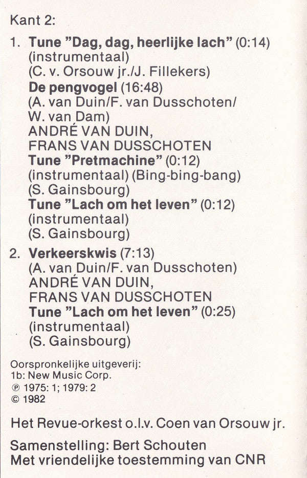 André van Duin : Da's Pas Lachen! (Het Beste Uit De André Van Duin Revues) (Deel 1) (Cass, Comp)