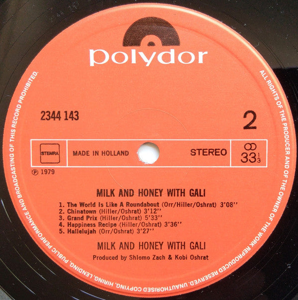 Milk And Honey With Gali Atari : Milk & Honey With Gali (LP, Album)