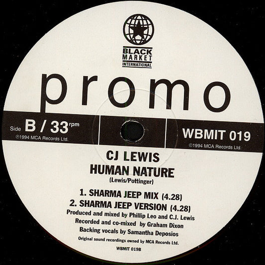 CJ Lewis : Everything's Alright (Uptight) / Human Nature (12", Promo)