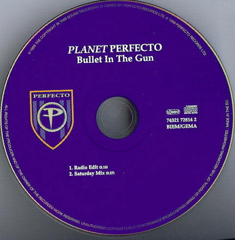 Planet Perfecto : Bullet In The Gun (CD, Single)
